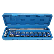 (As show, One size) 10 Pcs Impact Socket Wrench Set CR V Steel Repairing Tool Set 8~24mm Socket 1/2in Wrench