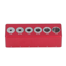 (As show, One size) Hole Drilling Locator for Woodworking Aluminum Alloy Round Dowel Drill Guide Block 1/8in 3/16in 1/4in 5/16in 3/8in 1/2in