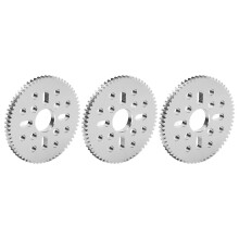 (As show, One size) 3Pcs Spur Gear Straight Tooth 4 Long Hole 12 Round Hole 0.8 Mod 14mm Center Hole 4mm Thickness431204140068