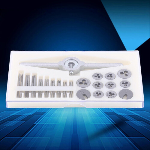 (As show, One size) 30PCS/Set Taps Dies Spanner Set Screw Threading Tapping Hand Tools Kit 1
