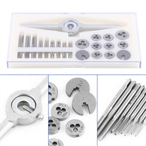 (As show, One size) 30PCS/Set Taps Dies Spanner Set Screw Threading Tapping Hand Tools Kit 2