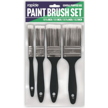 4 Pcs Wall Paint Brush Set Flat Paint Chip Paint House Wall Brushes
