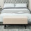 Homcom HOMCOM 15" Ottoman Storage Box with 57L Storage Capacity, Cream White 9