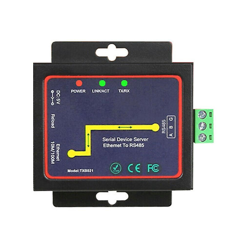 (As show, One size) Rs485 To Tcp/ip Converter Ethernet Server Module Communication Converter(eu Plug)