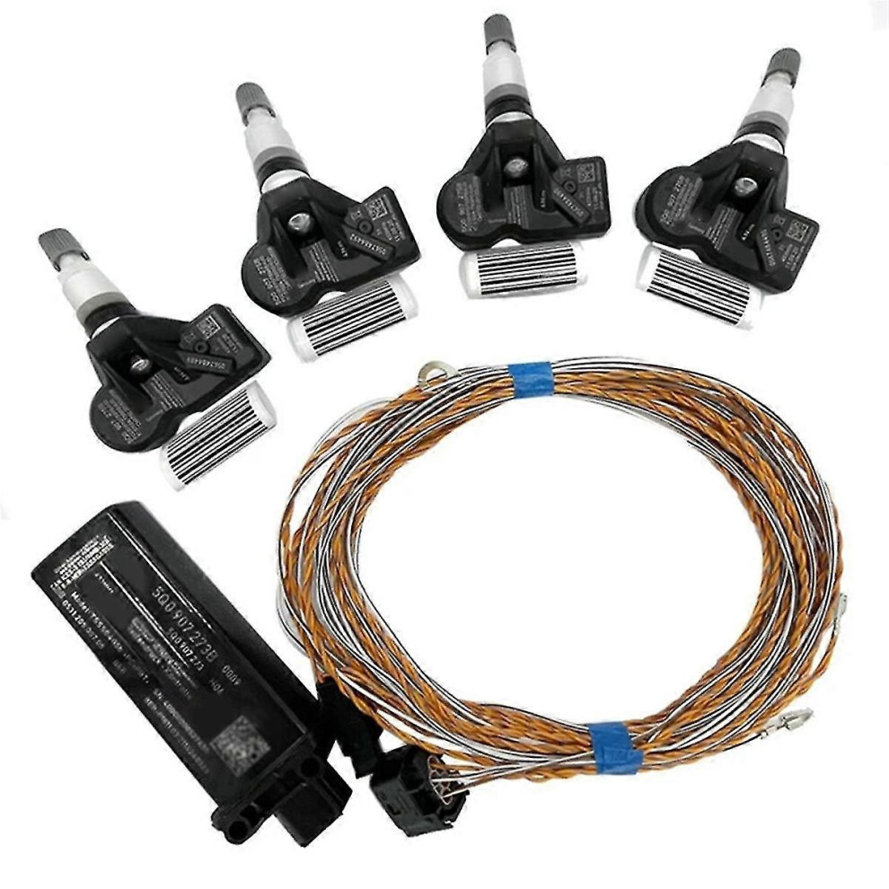 (As Show, One Size) Tpms Sensor 5Q0907273b + 5Q0907275b Tire Pressure Monitoring System Kit Compatible With Tyre Air Monitor 4909775977813