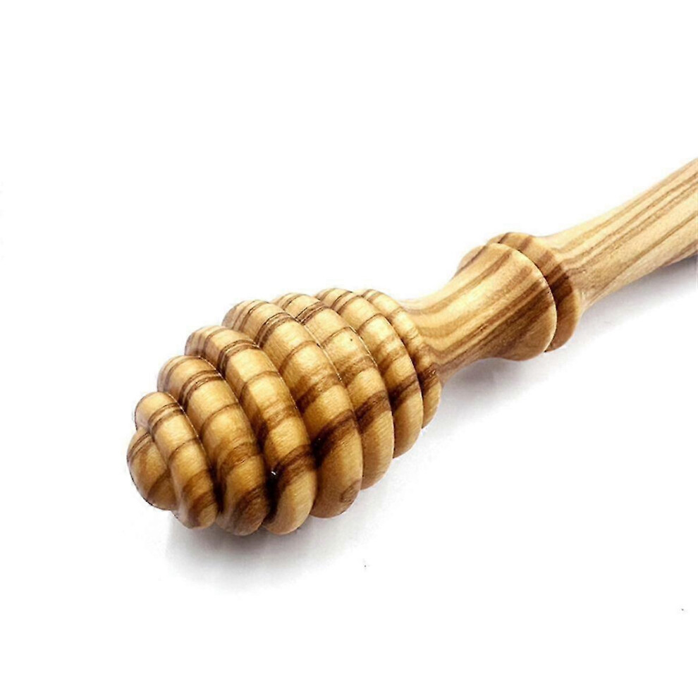 (As Show, One Size) Olive Wood Honey Dispenser 2Pcs- Wooden Honey Dipper Set Compatible With Controlled Drizzling - Eco-Friendly Ho Kikidex