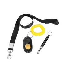 (As show, One size) New Pet Dog Training Adjustable Whistle Ultrasonic Dog Whistle with Keychain for Dog Pet Clicker Silent Dogs Bark Control Lanyard Dog Cat Training Kit