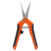 (As show, One size) Garden Shears 6.5in Spring Load Reduce Fatigue Comfortable Grip Safe Secure Garden ScissorsOrange
