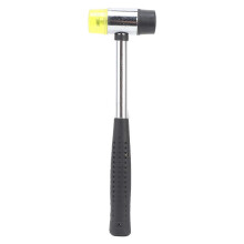 (As show, One size) Rubber Hammer Double Faced Mallet Steel Pipe Handle Hand Tool for Installation Repair40mm 300mm