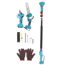 (As show, One size) Electric Chainsaw Kit with Extension Pole 600W Brushless Motor Cordless Pruning Shears Fit for BL1830B BL1840B Battery