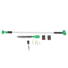 (As show, One size) Electric Hedge Trimmer 16.5 Inch Dual Action Blade Cordless Bush Shrub Trimmer with Extension Pole 110240V US Plug