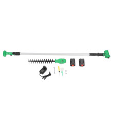 (As show, One size) Electric Hedge Trimmer 16.5 Inch Dual Action Blade Cordless Bush Shrub Trimmer with Extension Pole 110240V EU Plug