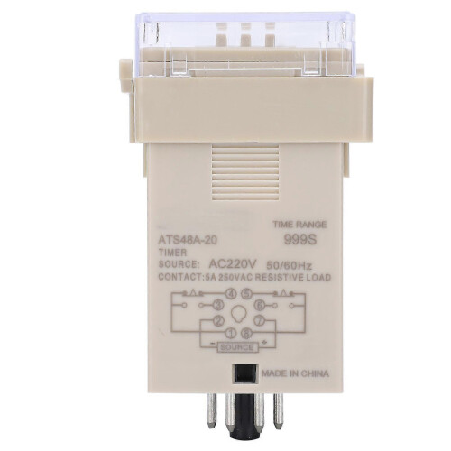 (As show, One size) ATS48A-20-3D LED Digital Display Time Relay Adjustable Time Delay Relay Control ComponentsAC220V 2