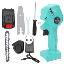(As show, One size) Electric Chain Saw Rechargeable Lithium Battery with Copper Motor C100