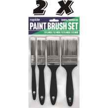 2 x 4 Pcs Wall Paint Brush Set Flat Paint Chip Paint House Wall Brush