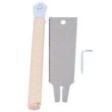 (As show, One size) Double Sided Saw Flush Cut Hand Pull Saw Woodworking Cutting Tool with PE Rattan Non Slip Handle