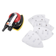 (As show, One size) Air Orbital Sander Triangular Sandpaper Pneumatic Polishing Machine Hand Tool 90x130mm