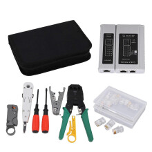 (As show, One size) Network Tool Kit 9 in 1 Portable Network Cable Combination Tool with Storage Bag for RJ45 RJ11 RJ12 Connector