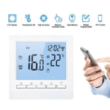(As show, One size) Wi-Fi Smart Thermostat Digital Temperature Controller APP Control LCD Display Week Programmable Electric Floor Heating Thermostat for Home School Offi