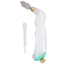 (As show, One size) Handheld Alloy Pistol Grip Oil Feed Glass Cutter Set For Cutting Ceramic Tiles