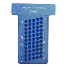 (As show, One size) Woodworking T Type Scriber Aluminum Alloy Hole Gauge Carpenter Marking Tool (Blue)