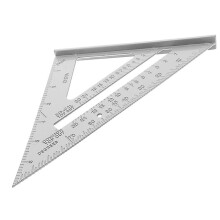 (As show, One size) Rafter Square 7in Aluminum Alloy Metric Imperial Multifunctional Triangle Carpenter Square for Woodworking Silver