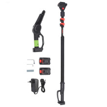 (As show, One size) 6inch Mini Chainsaw Cordless Electric Pruning Saw Industrial Supplies with 8.20ft Extendable Pole 2 Batteries AC100240V EU Plug