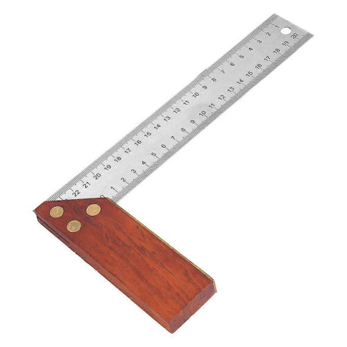 (As show, One size) 250mm Right Angle Ruler Multi Function Mahogany Thickened Measuring Ruler 1