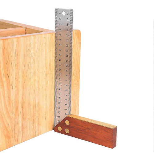 (As show, One size) 250mm Right Angle Ruler Multi Function Mahogany Thickened Measuring Ruler 2