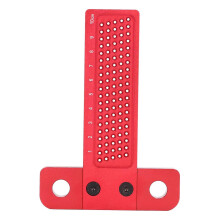 (As show, One size) Woodworking Scriber T Square Ruler 100mm Aluminum Alloy Hole Positioning Scribing Ruler