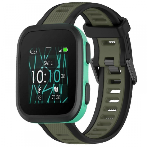 YZ (Green Black)20mm Silicone Strap Compatible with  Garmin Bounce 1