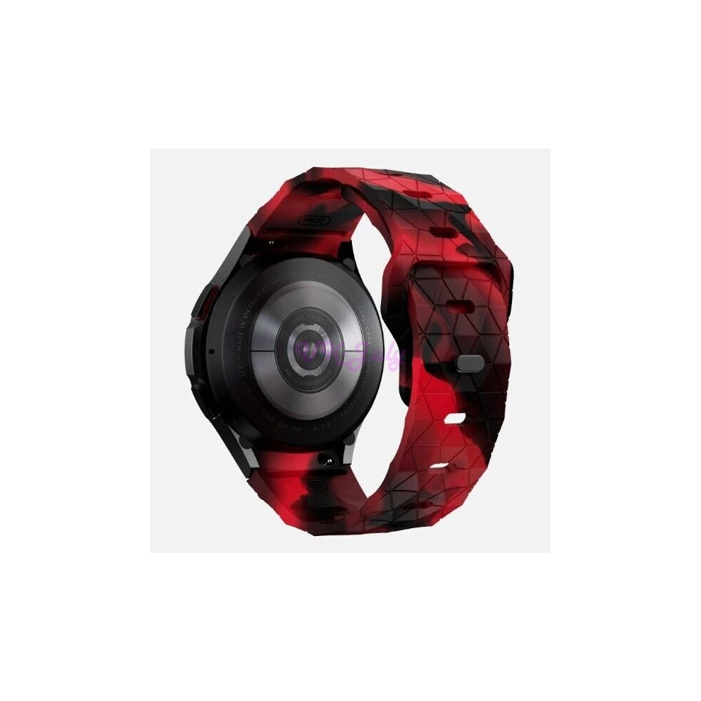 (Camouflage Black Red, For Watch 6 Classic 47mm) Soft Silicone Band Strap For Galaxy Watch 7 6 4 40 42 44 47 5 Pro 6 Classic-image-OPC-PHH7FZT-NEW