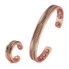 Therapeutic Copper Set - Magnetic Ring & Bangle for Pain Relief