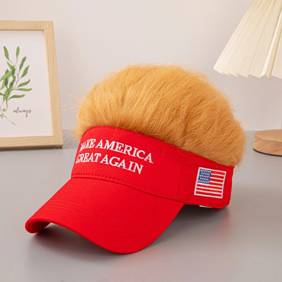 1x Donald Trump 2025 Hat with Hair Adjustable MAGA Baseball Cap
