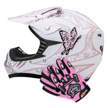 (Schmetterling, L) Zorax ZOR-X18 Kinder MX Motocross Motorradhelm ECE 2206 & Handschuhe