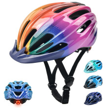 Casco de bicicleta para niños, cascos de bicicleta para niños con luz y visera para niños y niñas. Casco