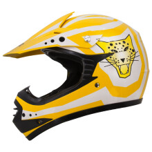 (Keltainen/Valkoinen, M(51-52cm)) ZORAX ZOR-X17 Kids Junior Motorcycle Motocross & ATV MX Crash Kypärä
