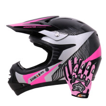 (Pink, S) Zorax ZOR-X19 PREDATOR Kinder Motocross Motorrad MX Helm ECE 2206 & Handschuhe