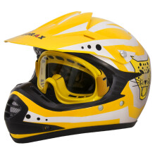(Keltainen, S) Zorax ZOR-X17 Lasten motocross-kypärä ATV mönkijäkypärä ECE 2206 & suojalasit