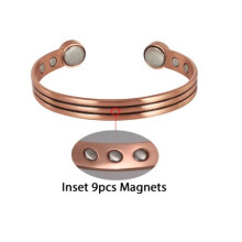 (Vintage color) 9-Magnet Copper Energy Bracelet - Adjustable Vintage Magnetic Bangle