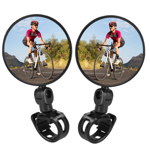 Espejo retrovisor para manillar de bicicleta, amplio alcance, reflector de visión trasera, ángulo ajustable, 1