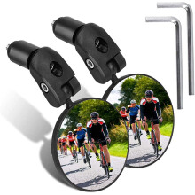 Espejo de bicicleta de 2 piezas, espejo de manillar de bicicleta de 17,4 a 22 mm, espejo de bicicleta