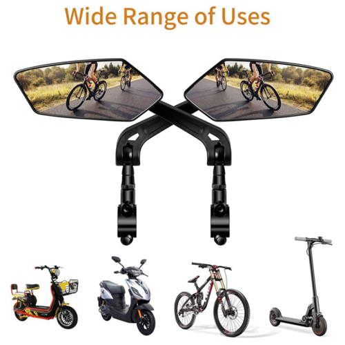 Espejo retrovisor para bicicleta, espejo giratorio ajustable para manillar 2
