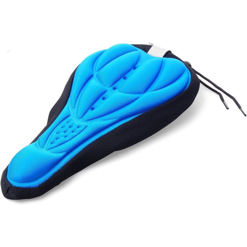 Housse de selle de vélo en gel souple, coussin de selle, couleur bleue