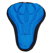 (Azul) Asiento de bicicleta de gel 3D, cómodo y suave, funda de cojín para bicicleta de montaña y carretera