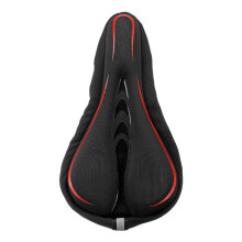 (Rojo) Sillín de bicicleta de montaña MTB Asiento de silicona Funda de cojín acolchada suave