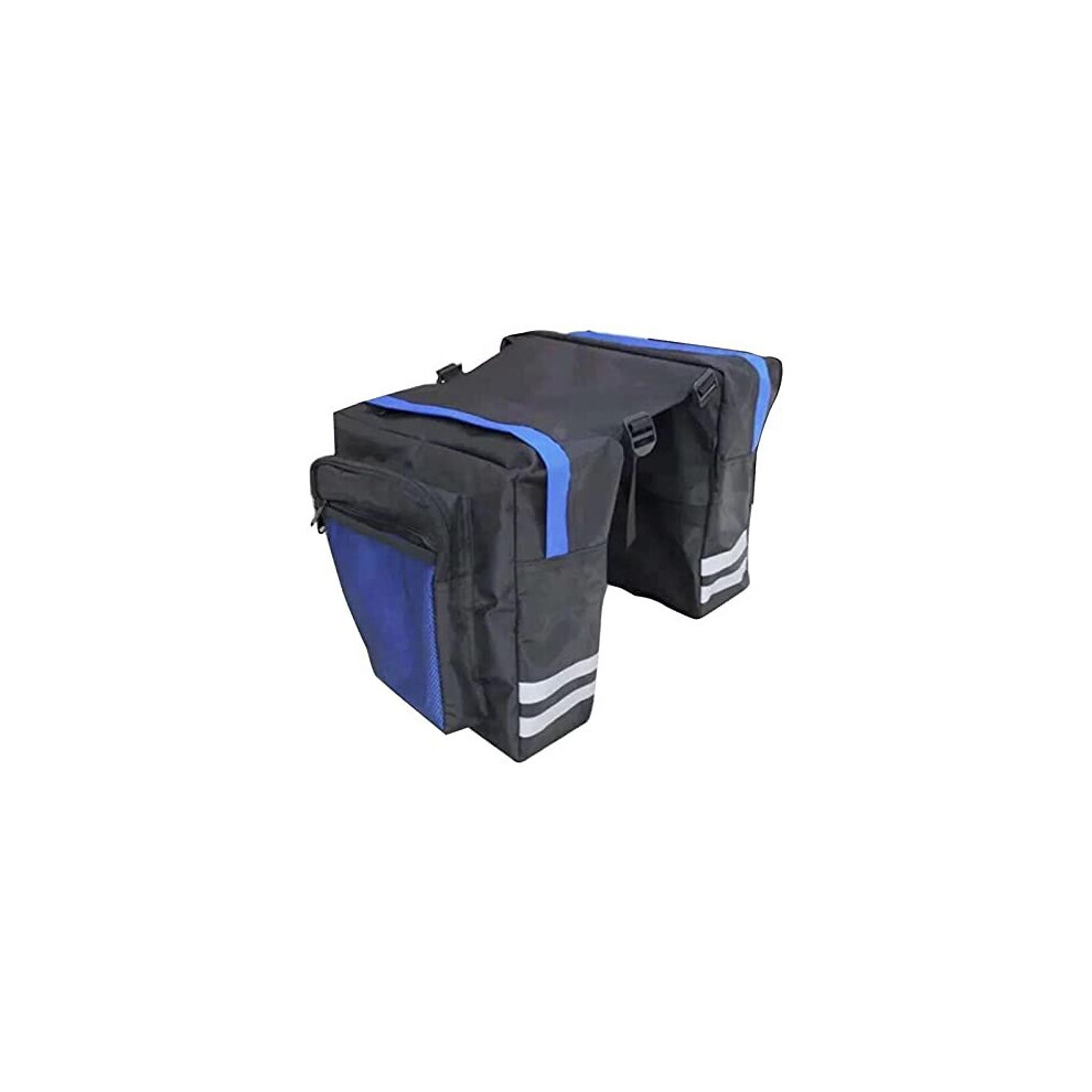 Sacoche Porte-bagages Arrière Vélo 3 En 1 - Capacité 30-35L, Charge Max 49 Kg - Toile Résistante - Bandes Réfléchissantes - Installation Facile