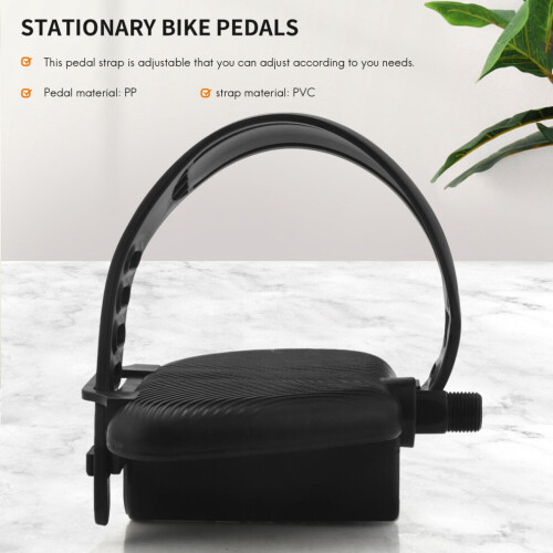 1 paire de pédales de vélo d'exercice élargies avec sangles 2