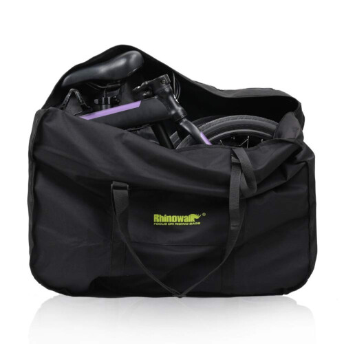 Sac De Transport Pliable RockBros Pour Vélo 20 Pouces - Convertible En Sac à Dos - Noir/vert