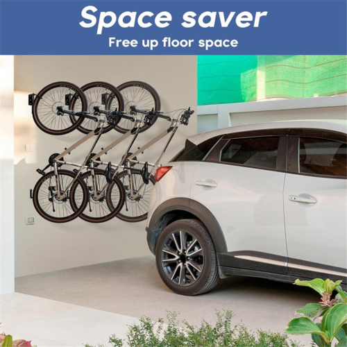 1 porte-vélos pivotant pour garage, fixation murale